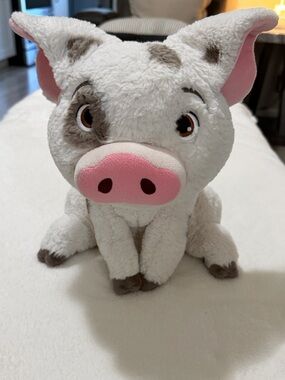 Disney White and Brown Plush Character with Pink Accents